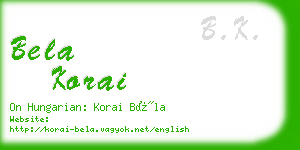 bela korai business card